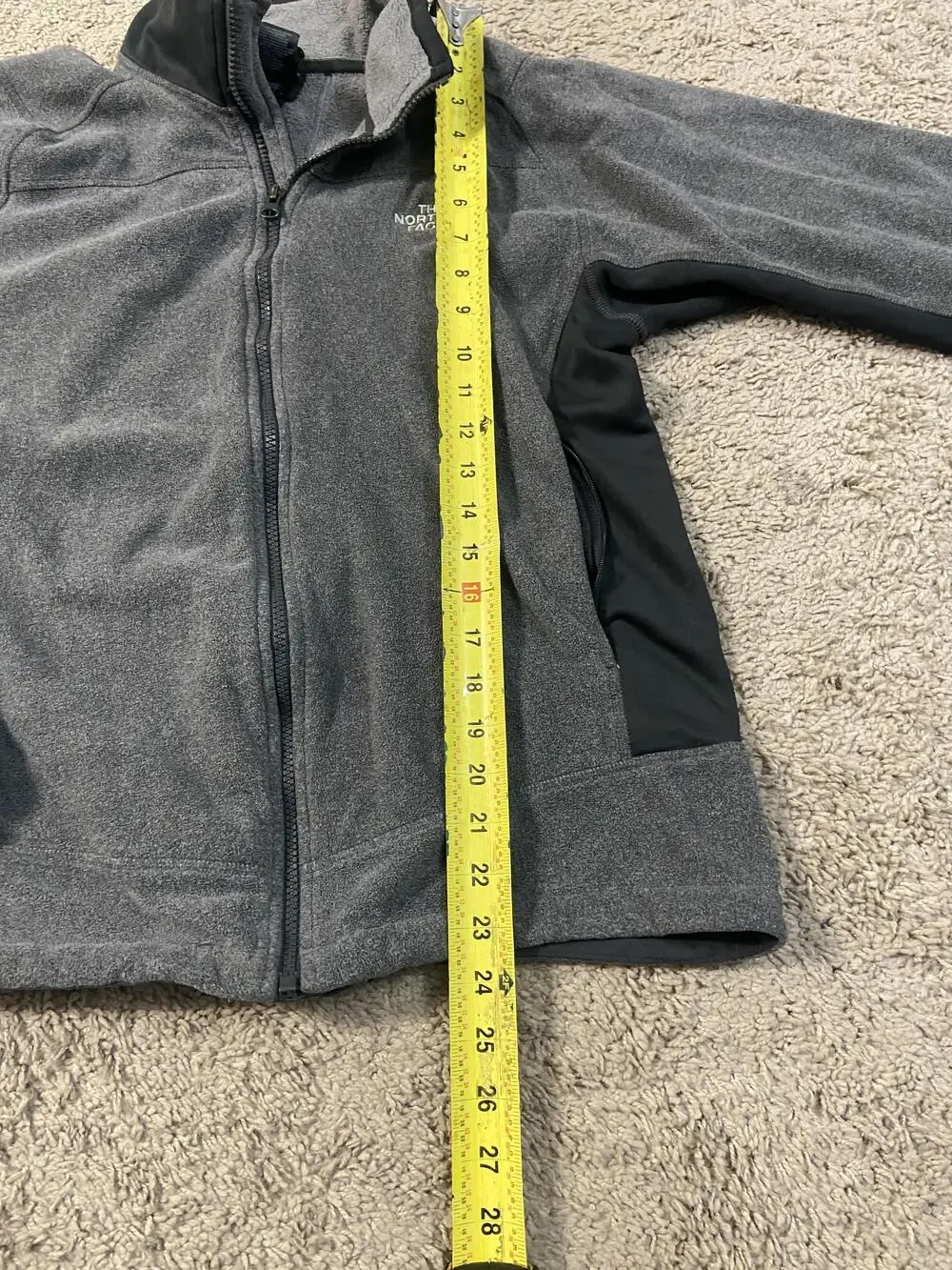 The North Face Jacket Mens Small Gray Black Full Zip Fleece Softshell Panels